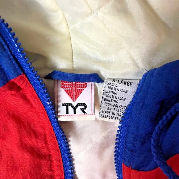 ❌SOLD❌ VTG TYR Color Block Jacket 58” Nautical 90s - Picture 4 of 8